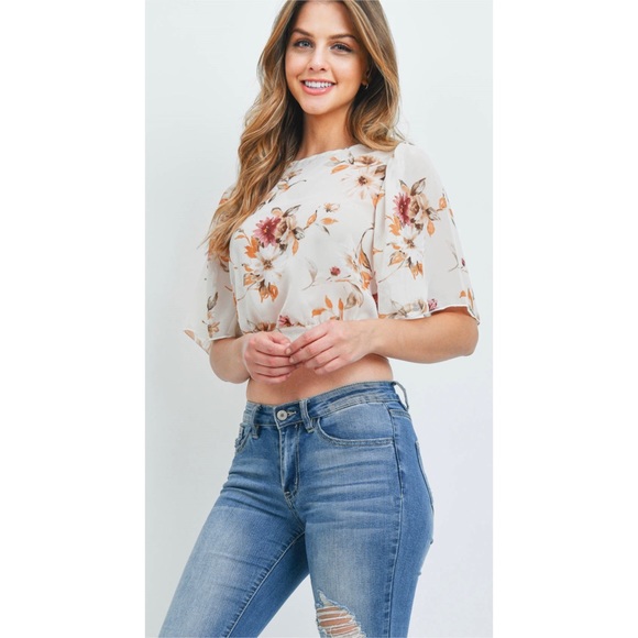 🆕Floral print crop top - Picture 4 of 6